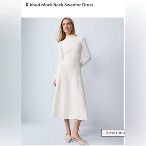 Never worn Ann Taylor Ivory Long Sleeve Dress